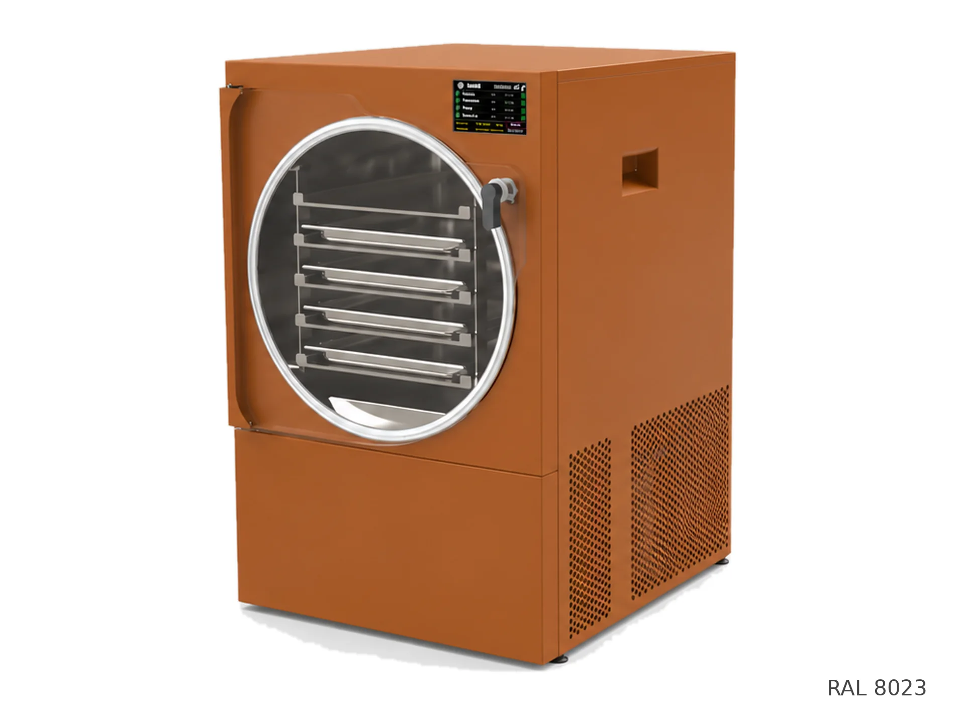 LEO-004 freeze dryer — RAL 8023 finish